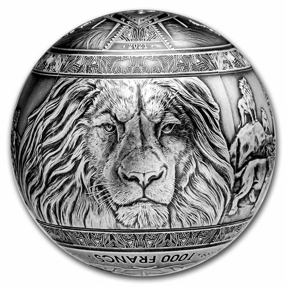 2021 Djibouti 1 kilo Silver Big Five of Africa Lion Spherical 2021 Djibouti 1 kilo Silver Big Five of Africa Lion Spherical