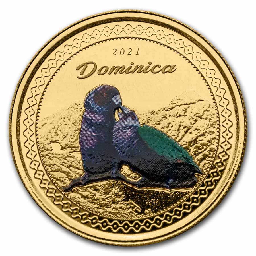 2021 Dominica 1 oz Gold Sisserou (Colorized)