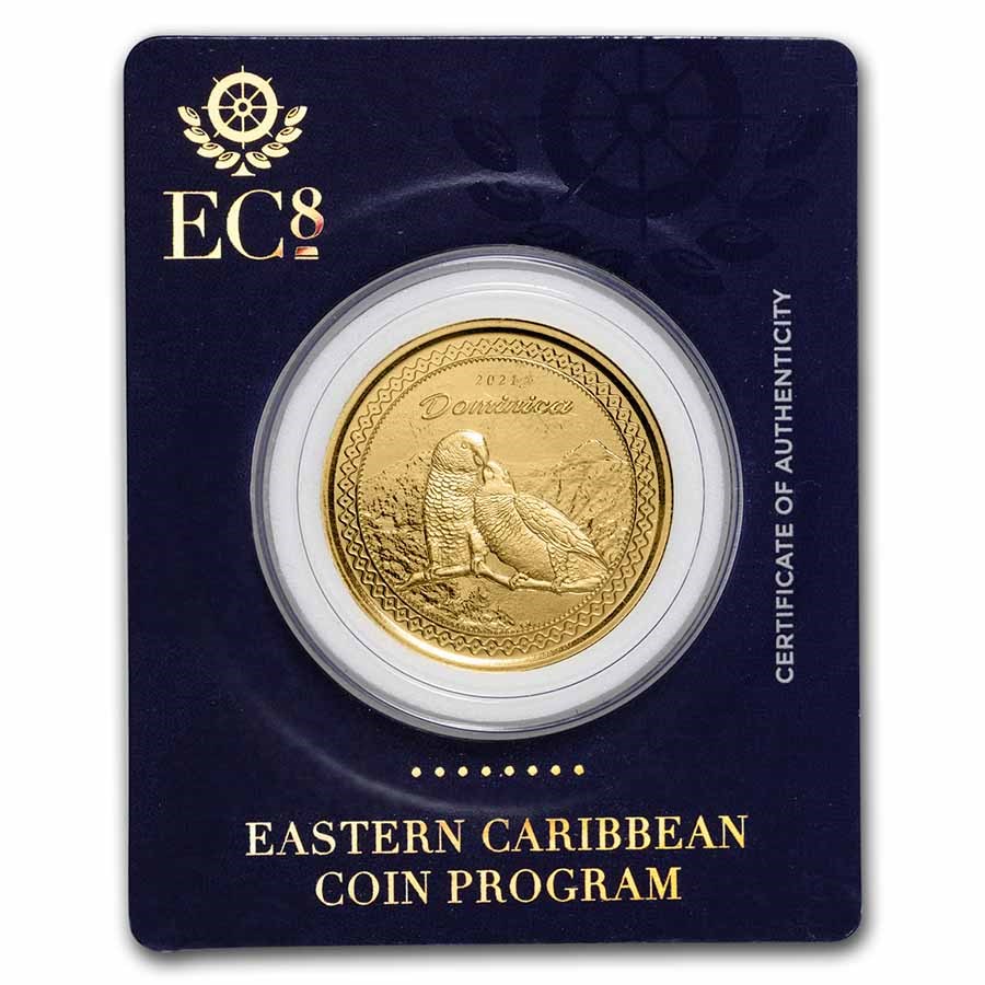 2021 Dominica 1 oz Gold Sisserou Parrot BU