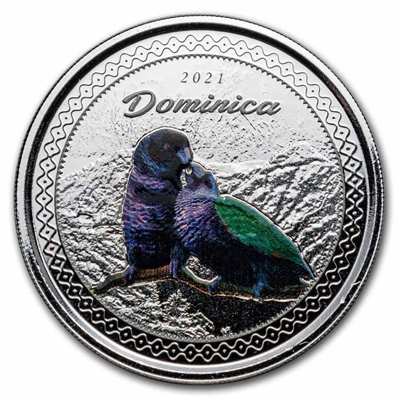2021 Dominica 1 oz Silver Sisserou Proof (Colorized) 2021 Dominica 1 oz Silver Sisserou Proof (Colorized)