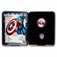 2021 Fiji 1 oz Proof Silver Domed "Captain America" Shield