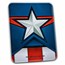 2021 Fiji 1 oz Proof Silver Domed "Captain America" Shield