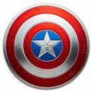 2021 Fiji 1 oz Proof Silver Domed "Captain America" Shield