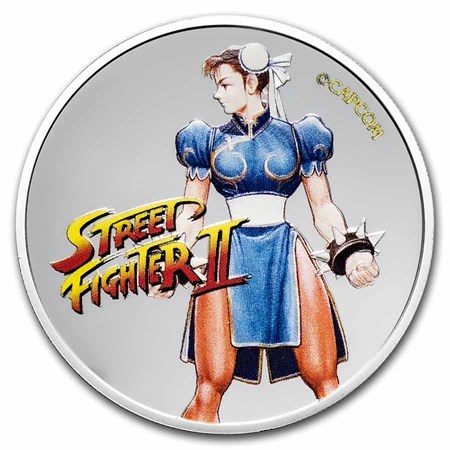2021 1 oz Colorized Silver Fiji Street Fighter II Vega Coins - ™