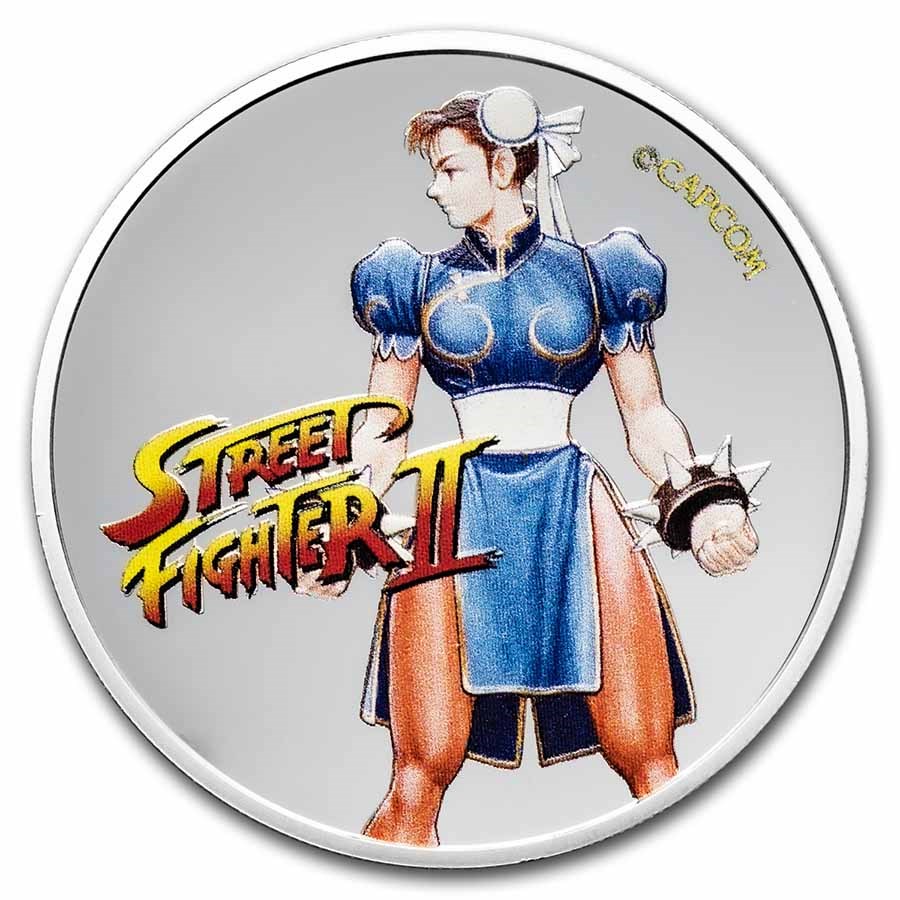 2022 1 oz Fiji Silver Street Fighter Series Guile Shaped Coin l JM