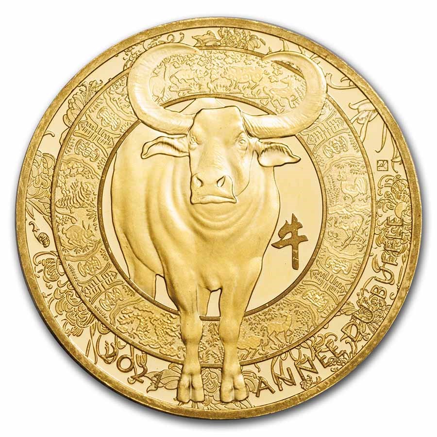 2021 France 1/4 oz Au €50 Year of the Ox Proof (Lunar, Coin Only)