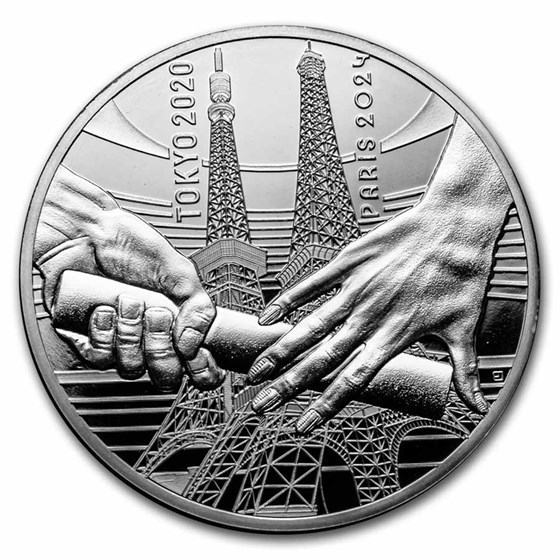 2021 France €10 Silver Paris 2024 Olympics: Handover From Tokyo 2021 France €10 Silver Paris 2024 Olympics: Handover From Tokyo
