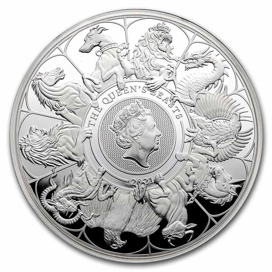 2021 GB 1 kilo Silver Queen's Beast Collector (w/Box, COA)