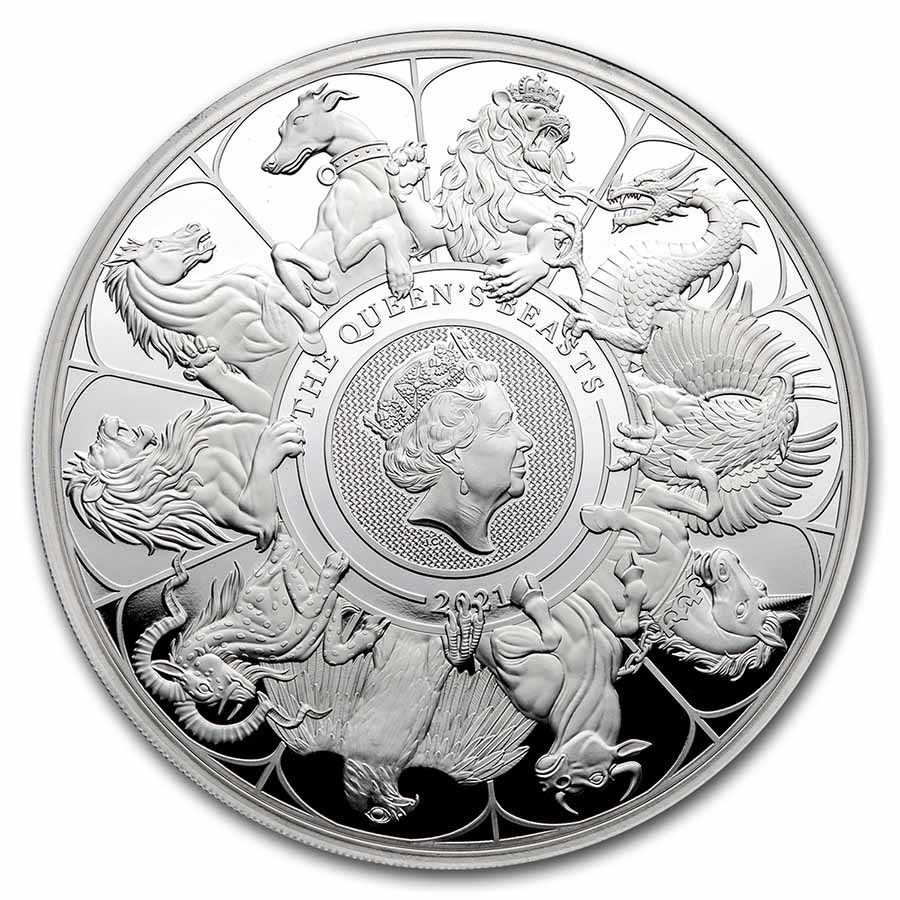 Buy 2021 GB 1 kilo Silver Queen's Beast Collector (w/Box, COA) APMEX