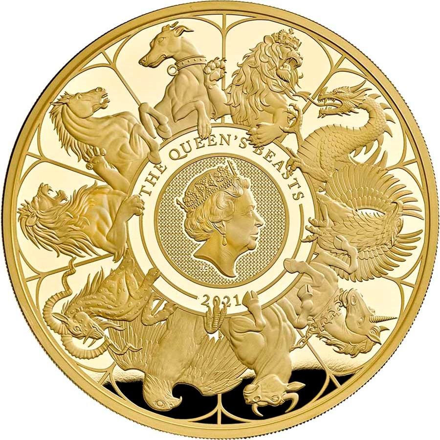 2021 GB 1 oz Gold Queen's Beasts Collector Proof (w/Box & COA)