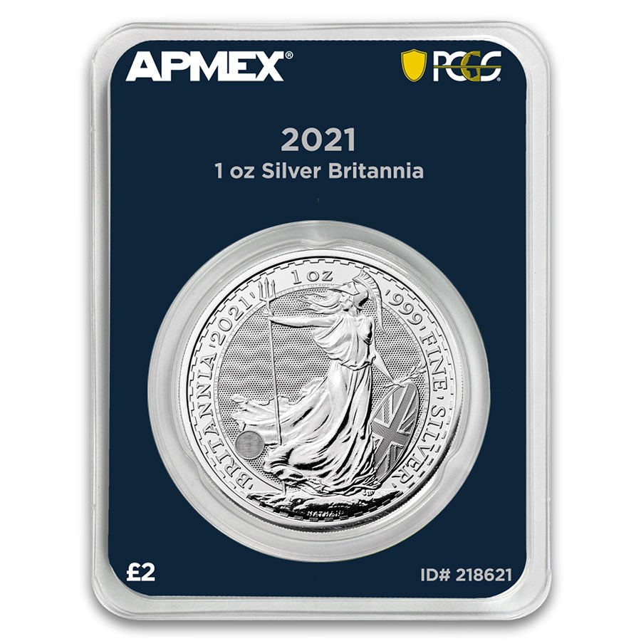 2021 GB 1 oz Silver Britannia (MintDirect® Premier + PCGS FS®)