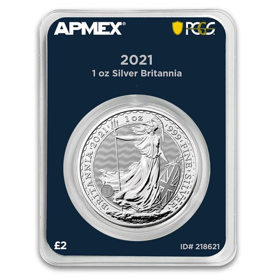 2021 GB 1 oz Silver Britannia (MintDirect® Premier + PCGS FS®)