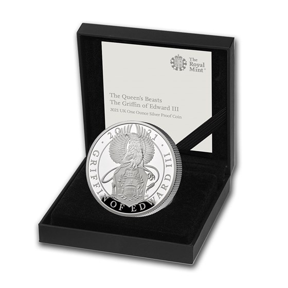2021 GB 1 oz Silver Queen's Beasts Griffin Proof (w/Box & COA)