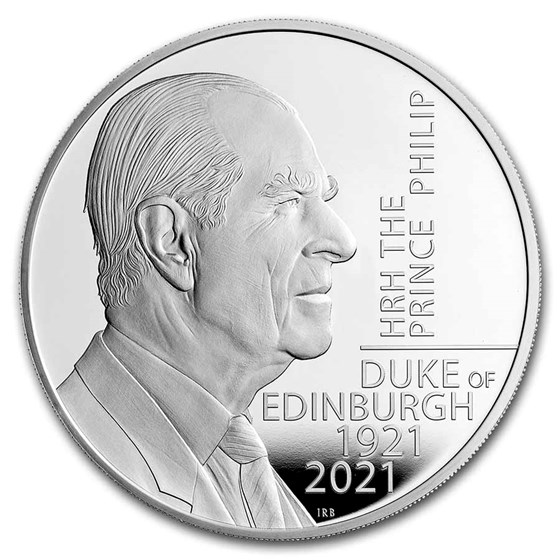 2021 GB HRH Prince Philip, Duke of Edinburgh 10 oz Silver Proof 2021 GB HRH Prince Philip, Duke of Edinburgh 10 oz Silver Proof
