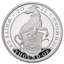 2021 GB Proof 1 oz Silver Queen's Beasts Greyhound (w/Box & COA)