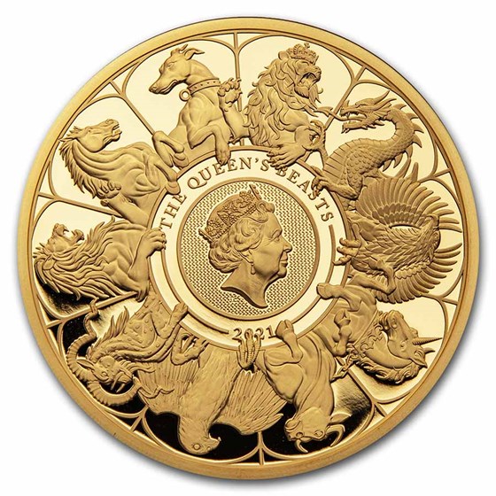 2021 GB Proof 10 oz Gold Queen's Beasts Collector (Box & COA) 2021 GB Proof 10 oz Gold Queen's Beasts Collector (Box & COA)