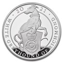 2021 GB Proof 10 oz Silver Queen's Beasts Greyhound (Box & COA)
