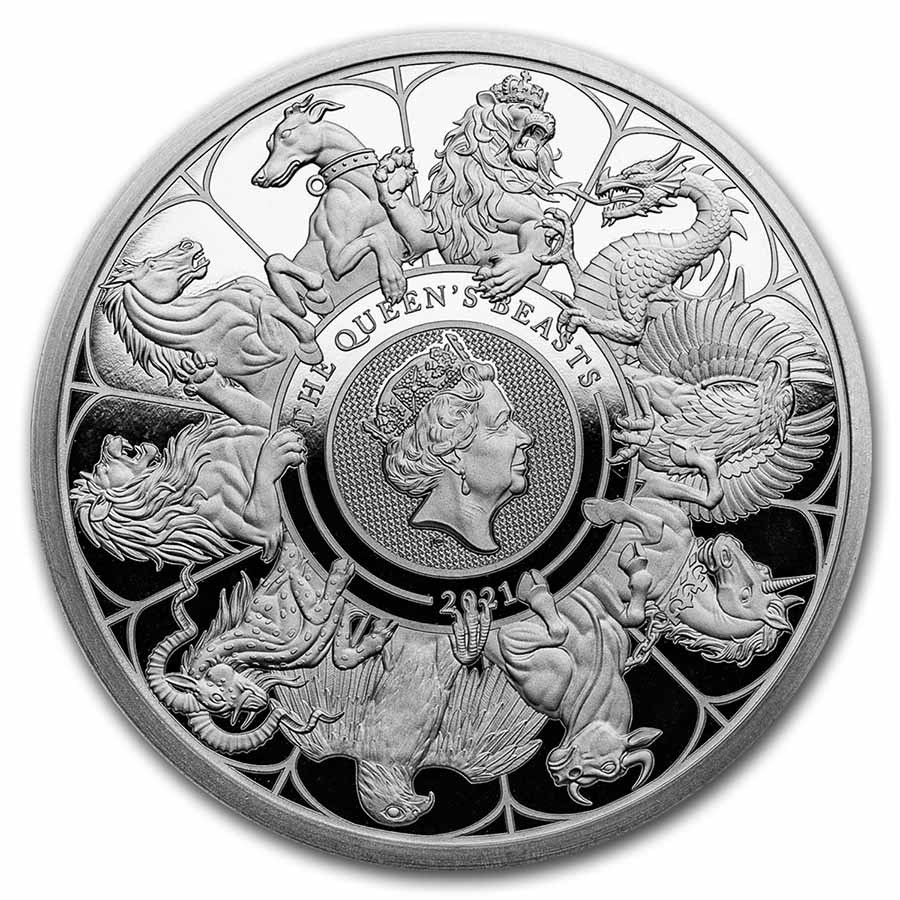 Buy 2021 GB Pf 2 oz Ag Queen’s Beasts Collec Box COA APMEX