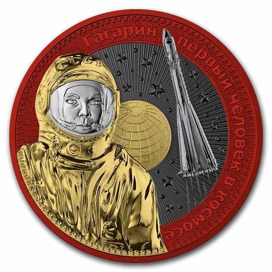 2021 Germania Interkosmos 1 oz Silver BU (Gagarin Orbital)