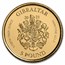2021 Gibraltar 1/10 oz Gold Lady Justice BU