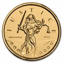 2021 Gibraltar 1/10 oz Gold Lady Justice BU
