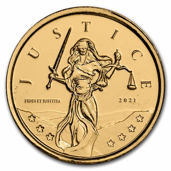 2021 Gibraltar 1/10 oz Gold Lady Justice BU 2021 Gibraltar 1/10 oz Gold Lady Justice BU