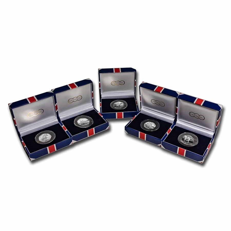 2021 Gibraltar Silver Proof 50p Summer Olympics 5-Coin Set