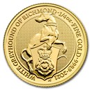 2021 Great Britain 1/4 oz Gold Queen's Beasts The White Greyhound