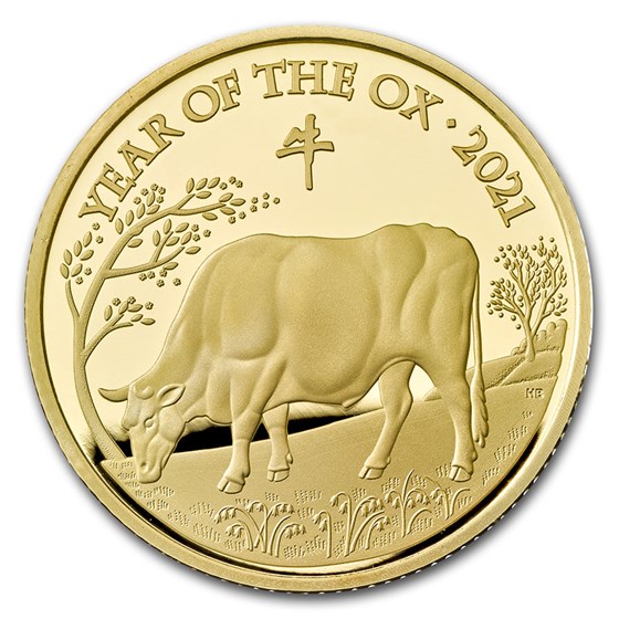 2021 Great Britain 1/4 oz Gold Year of the Ox Proof (Box & COA) 2021 Great Britain 1/4 oz Gold Year of the Ox Proof (Box & COA)