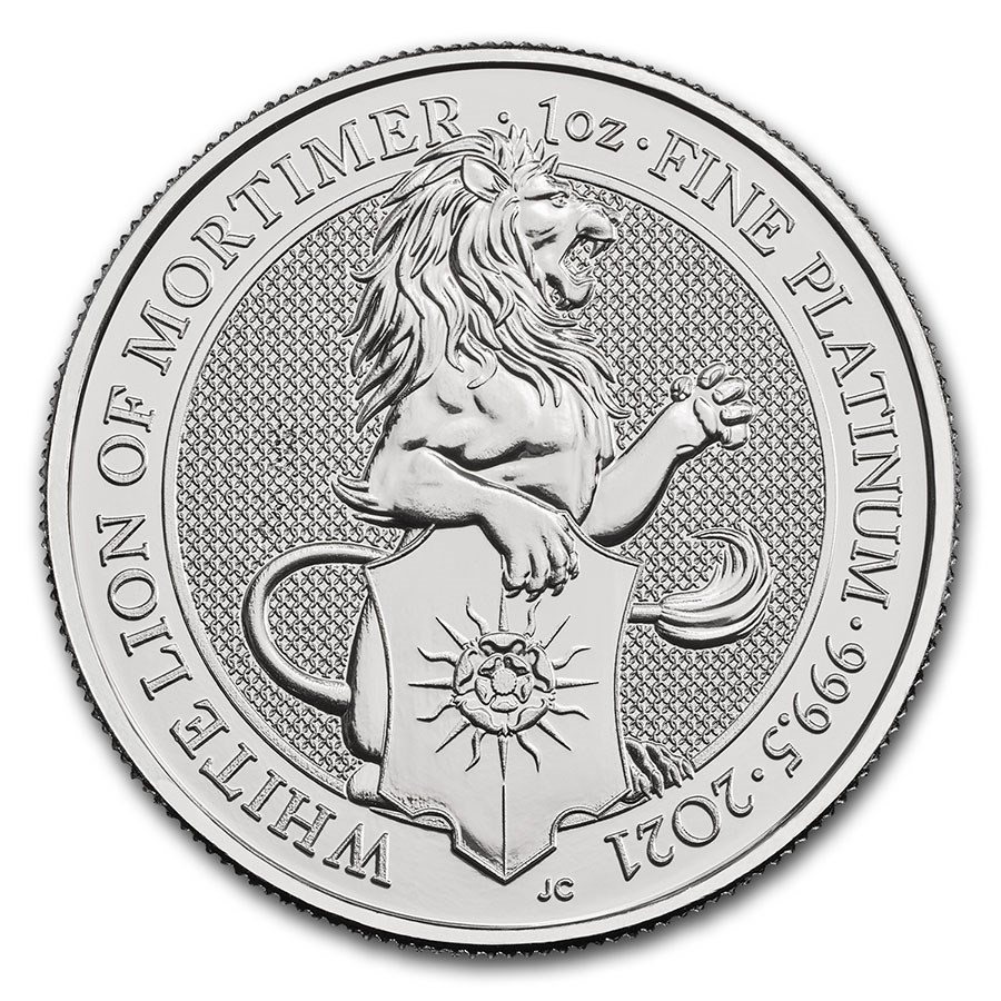 2021 Great Britain 1 oz Platinum Queen's Beasts The White Lion