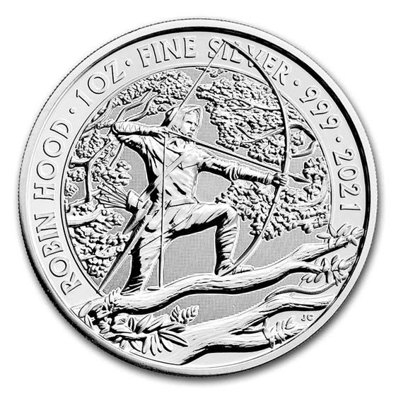 2021 Great Britain 1 oz Silver Myths and Legends: Robin Hood BU 2021 Great Britain 1 oz Silver Myths and Legends: Robin Hood BU