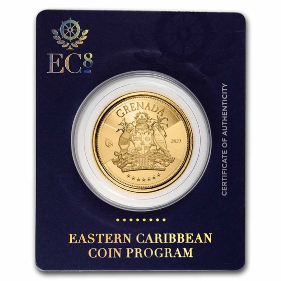 2021 Grenada 1 oz Gold Coat of Arms BU 2021 Grenada 1 oz Gold Coat of Arms BU