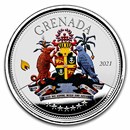 2021 Grenada 1 oz Silver Coat of Arms Proof (Colorized)