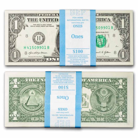 2021 (H-St. Louis) $1.00 FRN CU (Fr#3007-H) 100 Consecutive