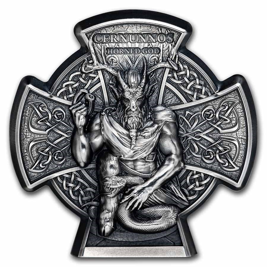 2021 Isle of Man 3 oz Silver Horned God: Cernunnos