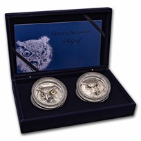 2021 Ivory Coast 10 oz Silver Edition Signature Owl 2-Coin Set