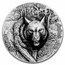 2021 Ivory Coast 3 oz Antique Silver Predators: Wolf