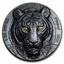 2021 Ivory Coast 5 oz Silver Edition Noire Big Five Asia: Tiger