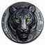 2021 Ivory Coast 5 oz Silver Edition Noire Big Five Asia: Tiger