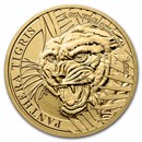 2021 Laos 1 oz Gold 2000 KIP Tiger BU (Panthera Tigris)
