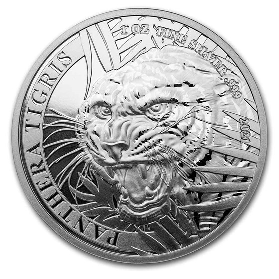 2021 Laos 1 oz Silver 500 KIP Tiger BU (Panthera Tigris) 2021 Laos 1 oz Silver 500 KIP Tiger BU (Panthera Tigris)