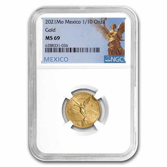 2021 Mexico 1/10 oz Gold Libertad MS-69 NGC 2021 Mexico 1/10 oz Gold Libertad MS-69 NGC