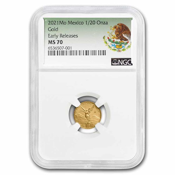 2021 Mexico 1/20 oz Gold Libertad MS-70 NGC (ER, Coat of Arms) 2021 Mexico 1/20 oz Gold Libertad MS-70 NGC (ER, Coat of Arms)