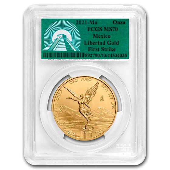 2021 Mexico 1 oz Gold Libertad MS-70 PCGS (FS, Green Label) 2021 Mexico 1 oz Gold Libertad MS-70 PCGS (FS, Green Label)