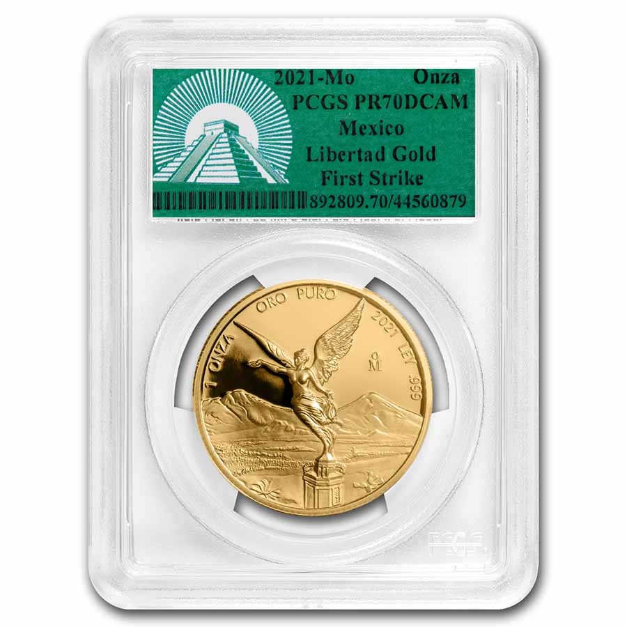 2021 Mexico 1 oz Proof Gold Libertad PR-70 PCGS (FS, Green Label)