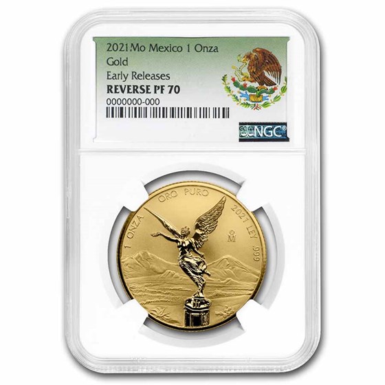 2021 Mexico 1 oz Reverse Proof Gold Libertad PF-70 NGC (ER) 2021 Mexico 1 oz Reverse Proof Gold Libertad PF-70 NGC (ER)