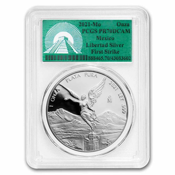 2021 Mexico 1 oz Silver Libertad PR-70 PCGS (FS, Green Label) 2021 Mexico 1 oz Silver Libertad PR-70 PCGS (FS, Green Label)