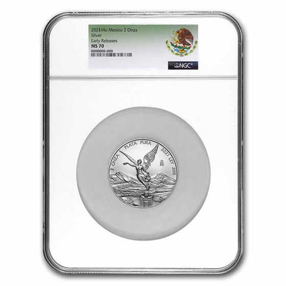 2021 Mexico 2 oz Silver Libertad MS-70 NGC (Early Release) 2021 Mexico 2 oz Silver Libertad MS-70 NGC (Early Release)