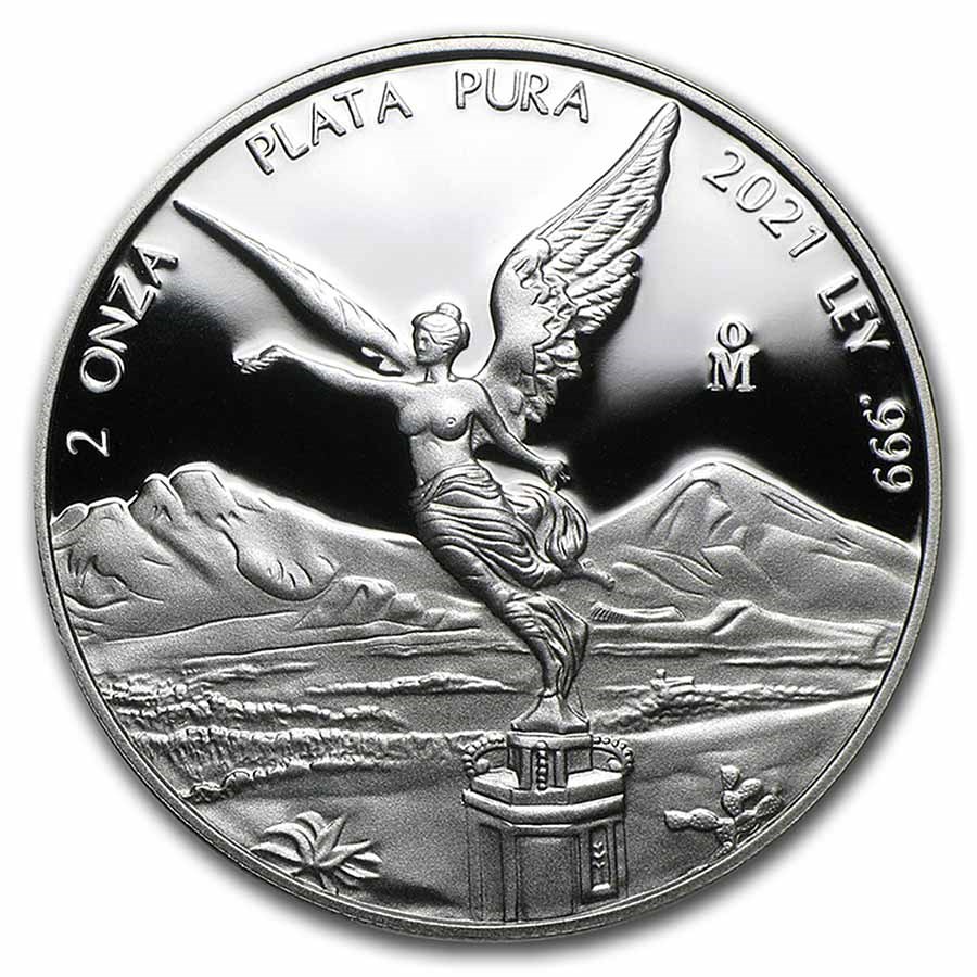 2021 Mexico 2 oz Silver Libertad Proof (In Capsule)