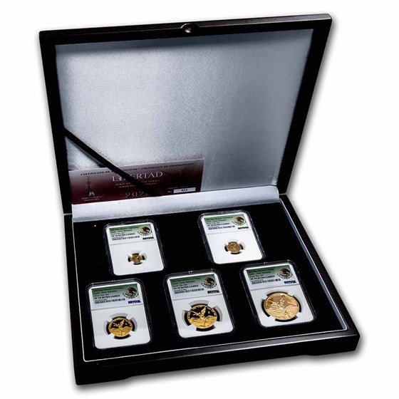 2021 Mexico 5-Coin Gold Libertad Set PF-70 NGC (Green Label) 2021 Mexico 5-Coin Gold Libertad Set PF-70 NGC (Green Label)